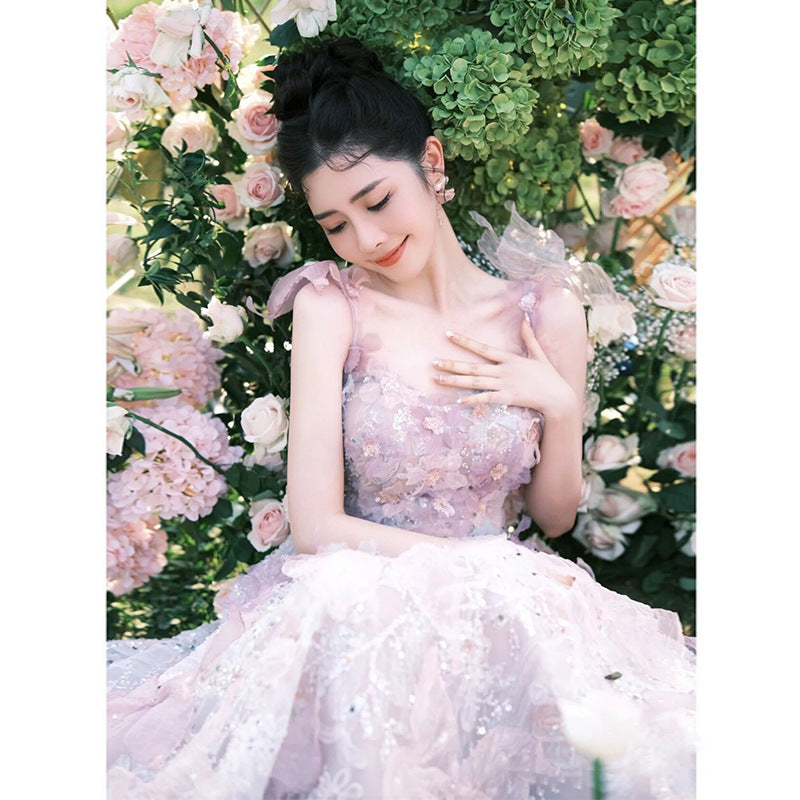 Toast Dress Lace A- Line Style Bridal Marriage Engagement Evening Dress - kinko