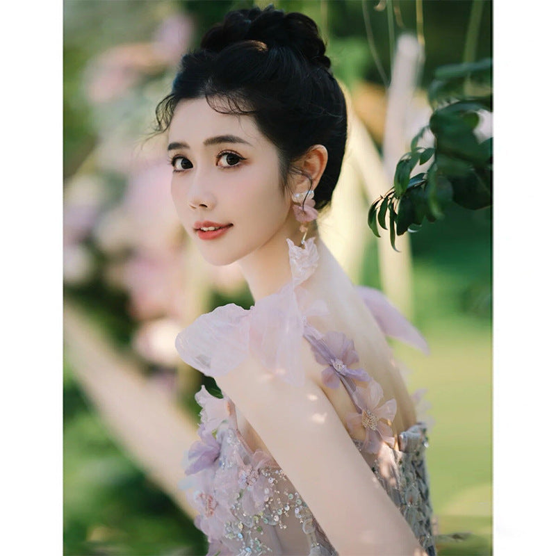 Toast Dress Lace A- Line Style Bridal Marriage Engagement Evening Dress - kinko