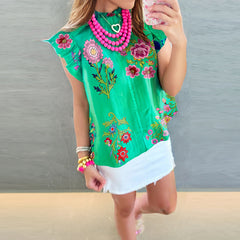 Women's Pullover Ruffled Loose Printed Shirt - kinko