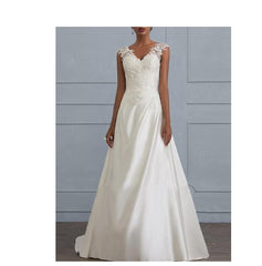 Autumn new white temperament lace dress European wedding bridesmaid backless low collar large size dress long skirt - kinko