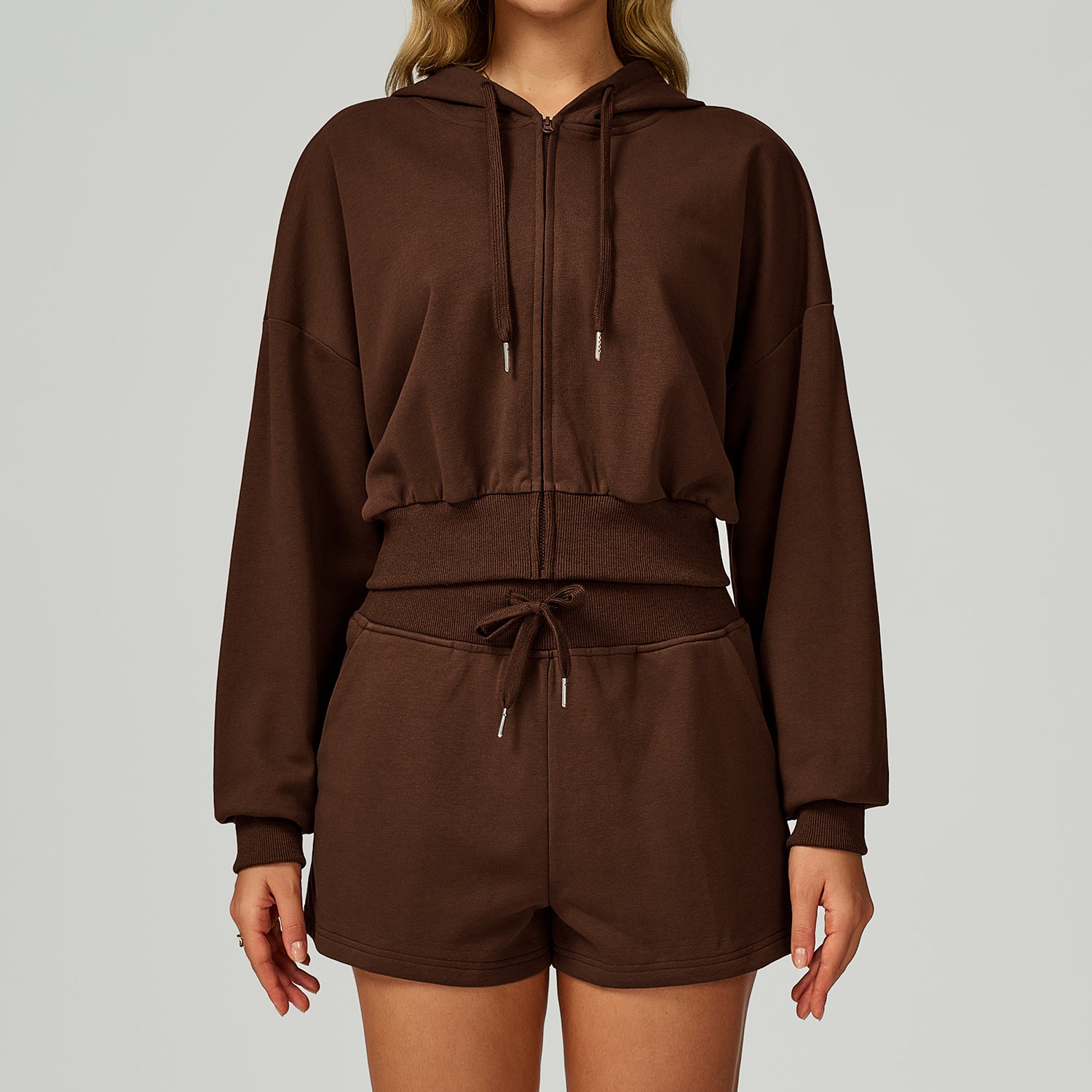 Autumn Winter Zipper Sports Sweater Hooded Casual Loose All Matching Hoodie Women Running Fitness Sportswear - kinko Global Holdings inc