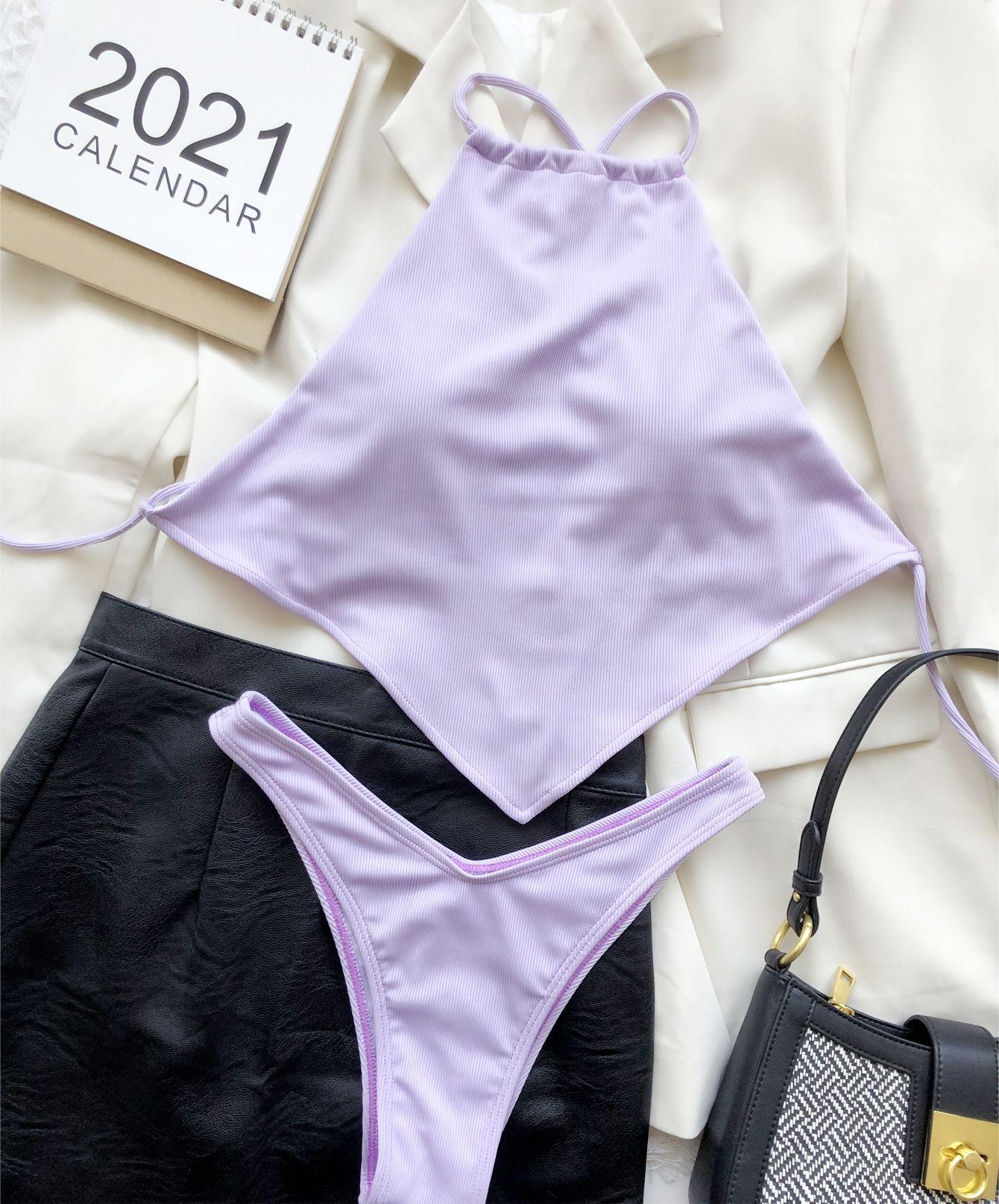Bellyband Bikini Split Small Sunken Stripe Swimsuit Swimsuit - kinko Global Holdings inc