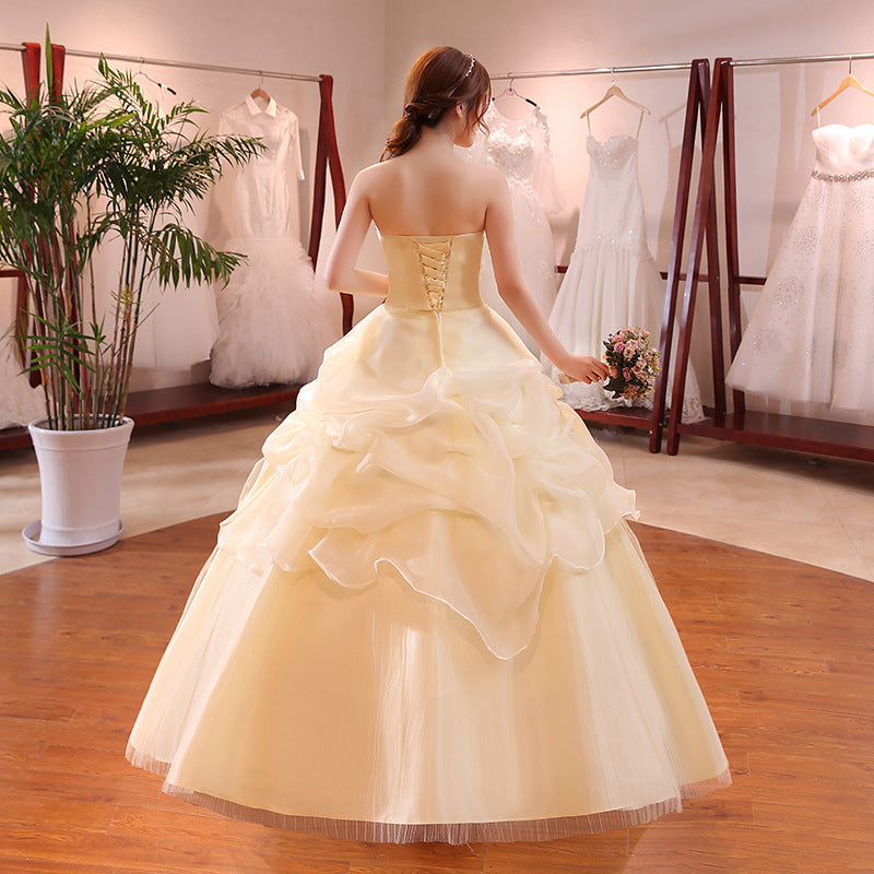 New Bustier Korean Princess Thin Wedding Dress - kinko