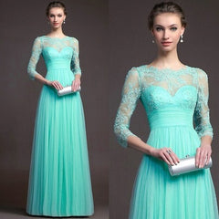 Long sleeve lace see-through dress - kinko