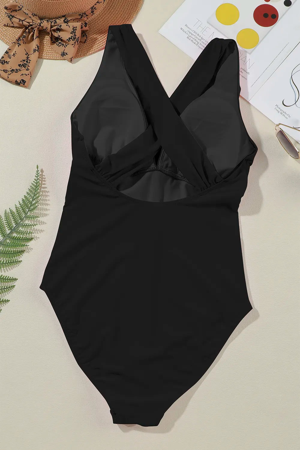 Crisscross Wide Strap One-Piece Swimwear - kinko