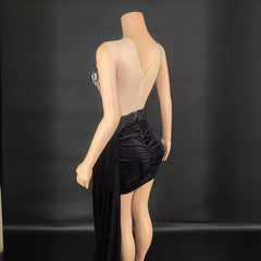 Summer Luxury Evening Dress Female Singer Stage Costume Senior Dress Side Trailing Skirt - kinko