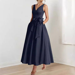 Birthday Party Host V-neck Socialite Daily Wearable Slimming Dress - kinko