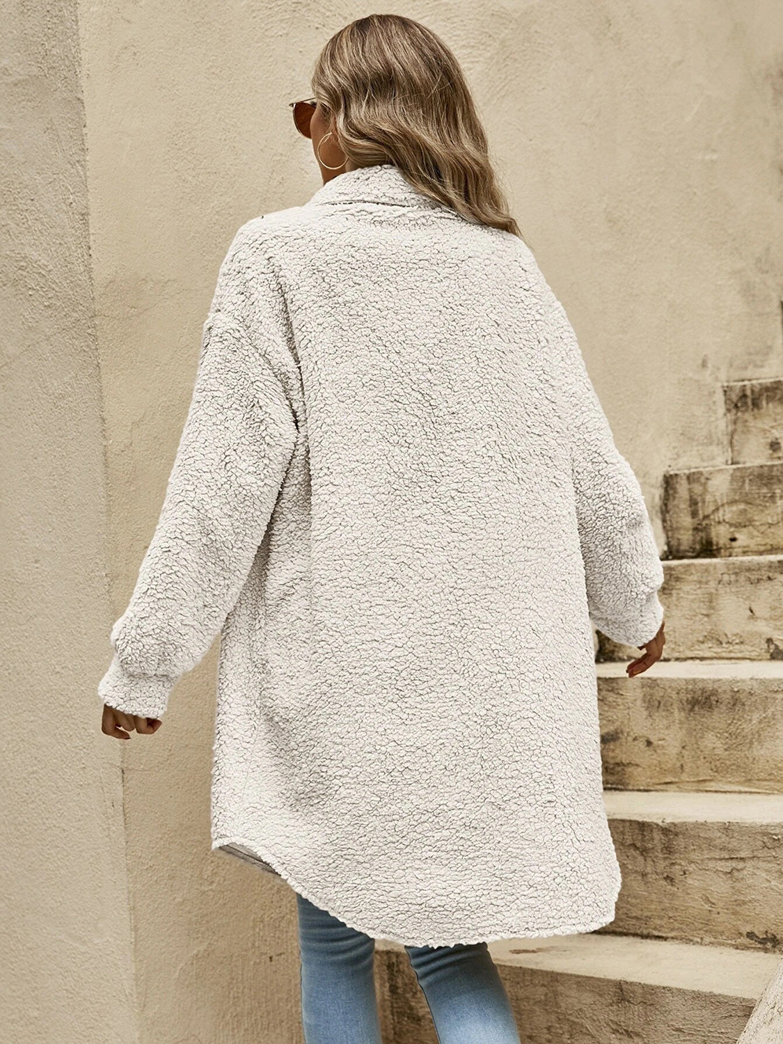 Collared Button Down Coat - kinko