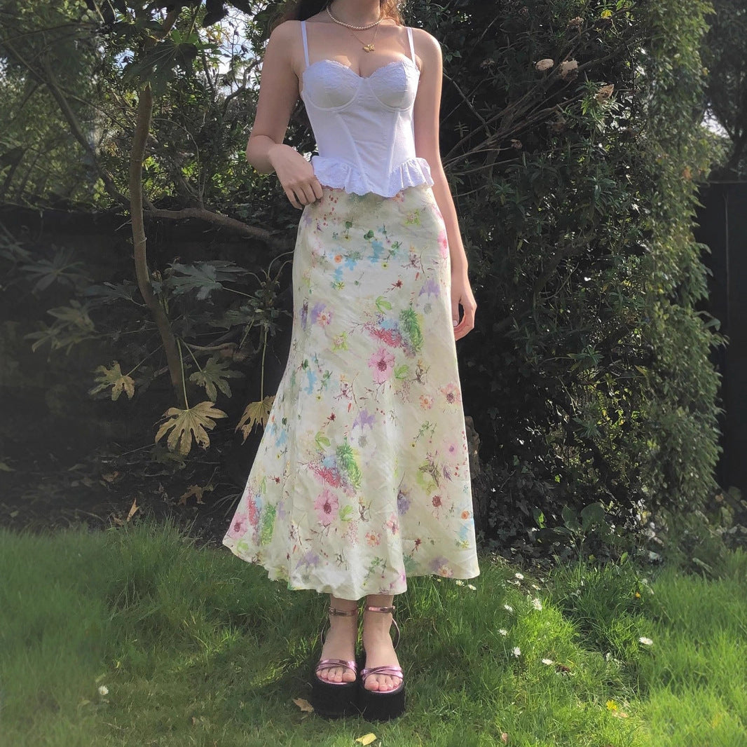 Sweet Girl Waist Slimming Long Fishtail Skirt - kinko