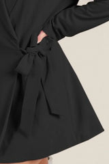 BiBi Wrap Tie Detailed Long Blazer - kinko