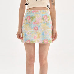 Women's Floral Skirt Summer High Waist Petite Short Dress Summer - kinko