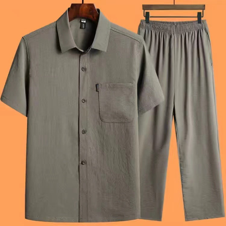 Loose ICE Cotton Two-piece Pocket Shirt - kinko