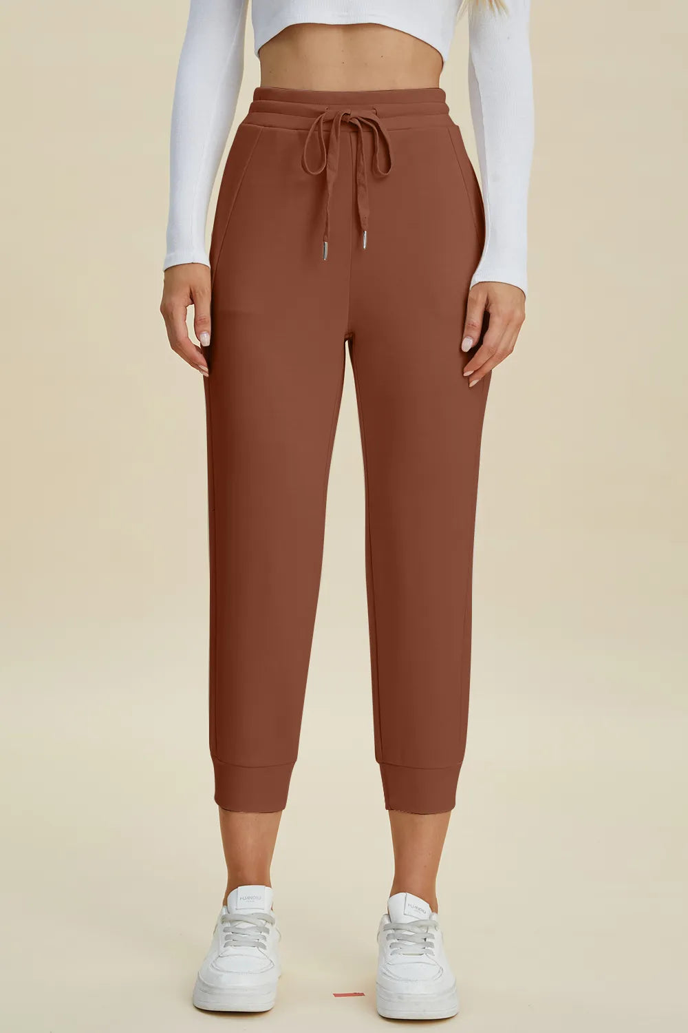 Basic Bae Full Size Air Scuba Drawstring High Waist Cropped Pants - kinko