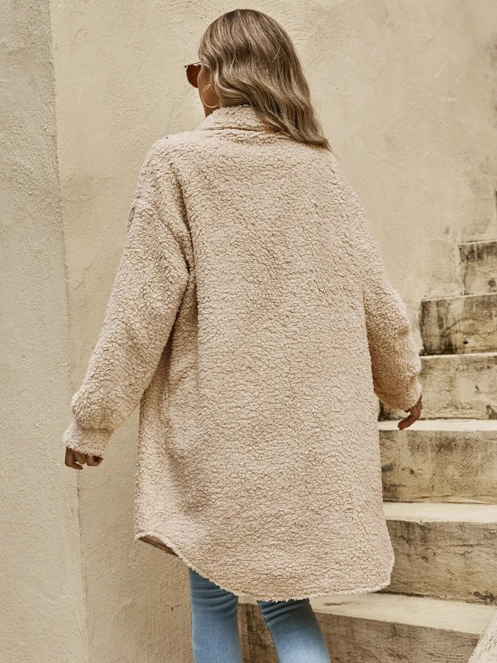 Collared Button Down Coat - kinko