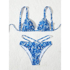 Bedruckter, sexy Bikini-Badeanzug für Damen, Strandurlaub, Frühlingsbadeanzug