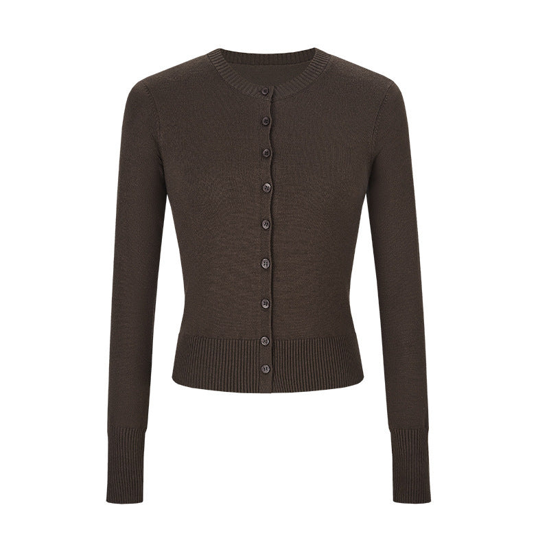Women's Autumn Hot Girl Short Thin Coat Long-sleeved Sweater - kinko