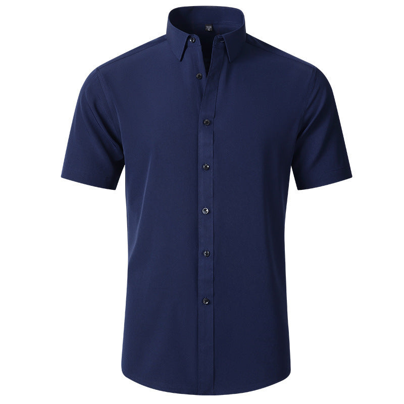 Korean Slim-fit Solid Color Shirt Men's Shirt - kinko