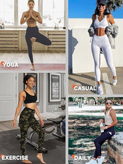 Leggings - Cropped High-waisted Printed Army Green Camouflage - kinko