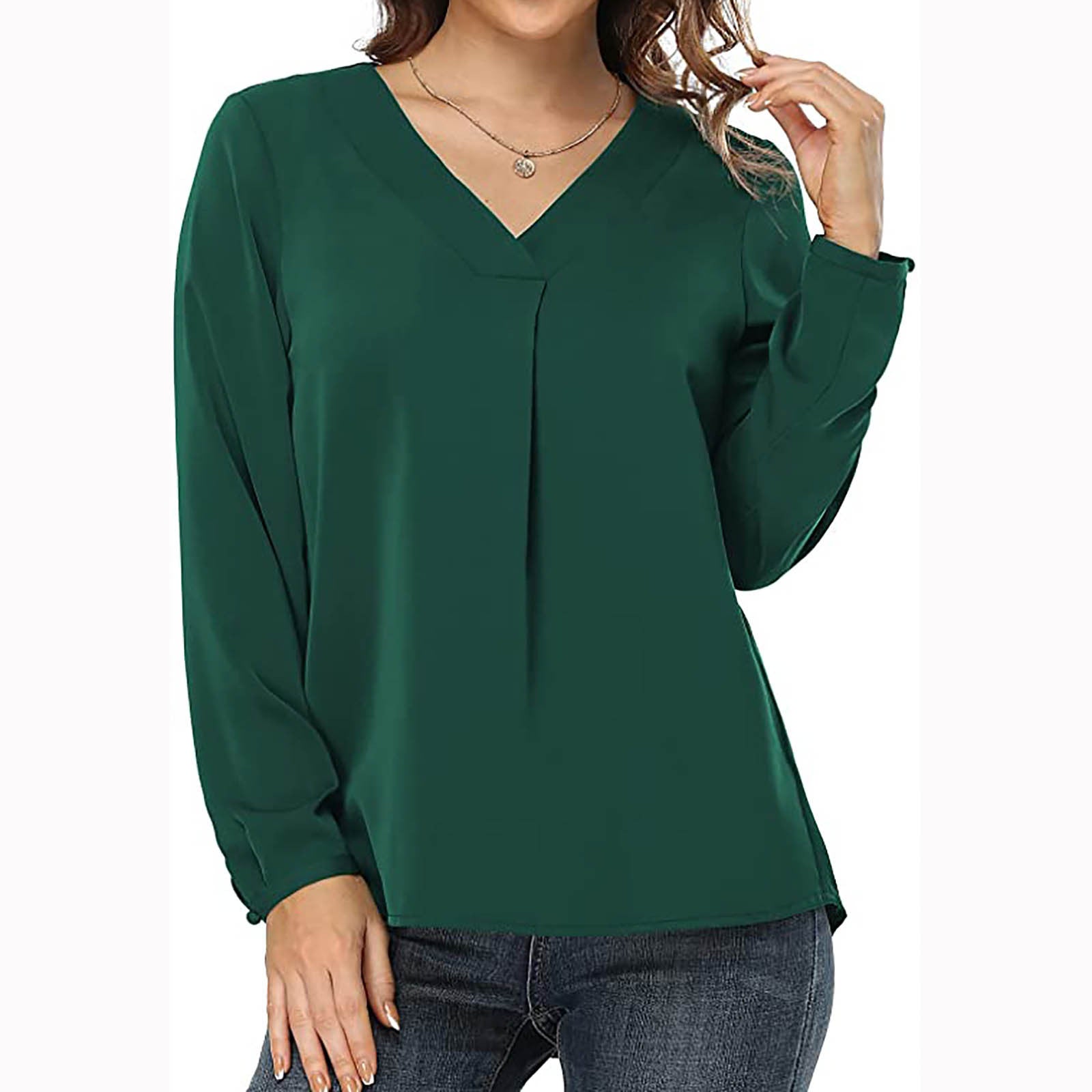 Women's Clothing Casual V-neck Temperament Top - kinko