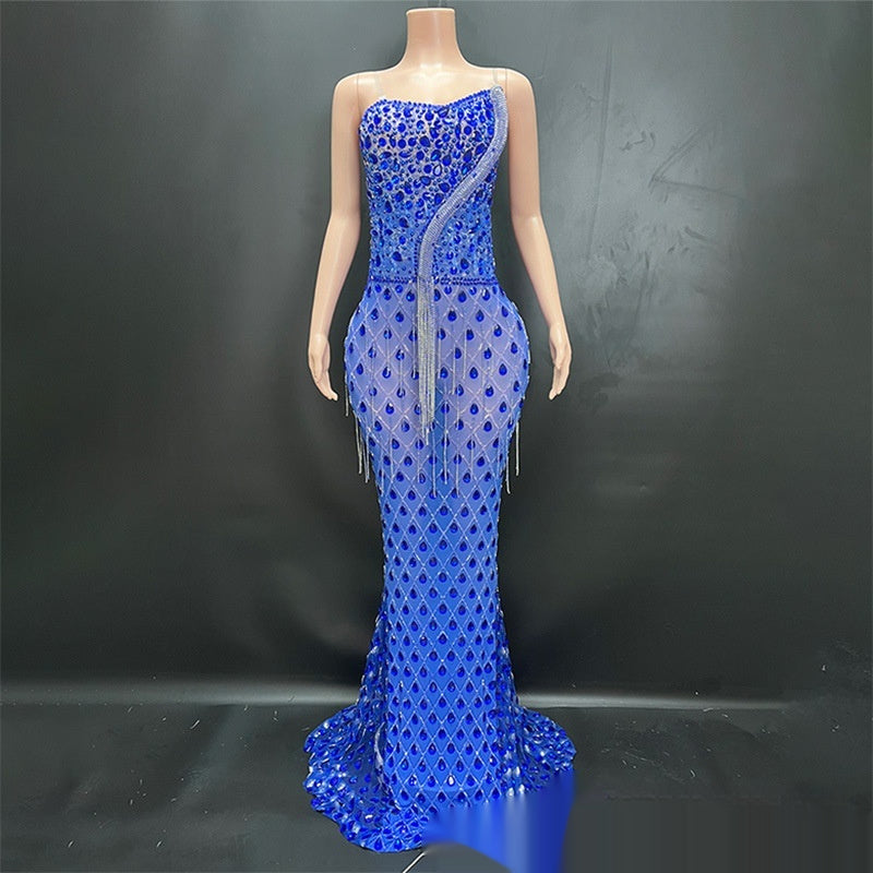 No Back Traceless Sexy Elegant Fishtail Gown - kinko
