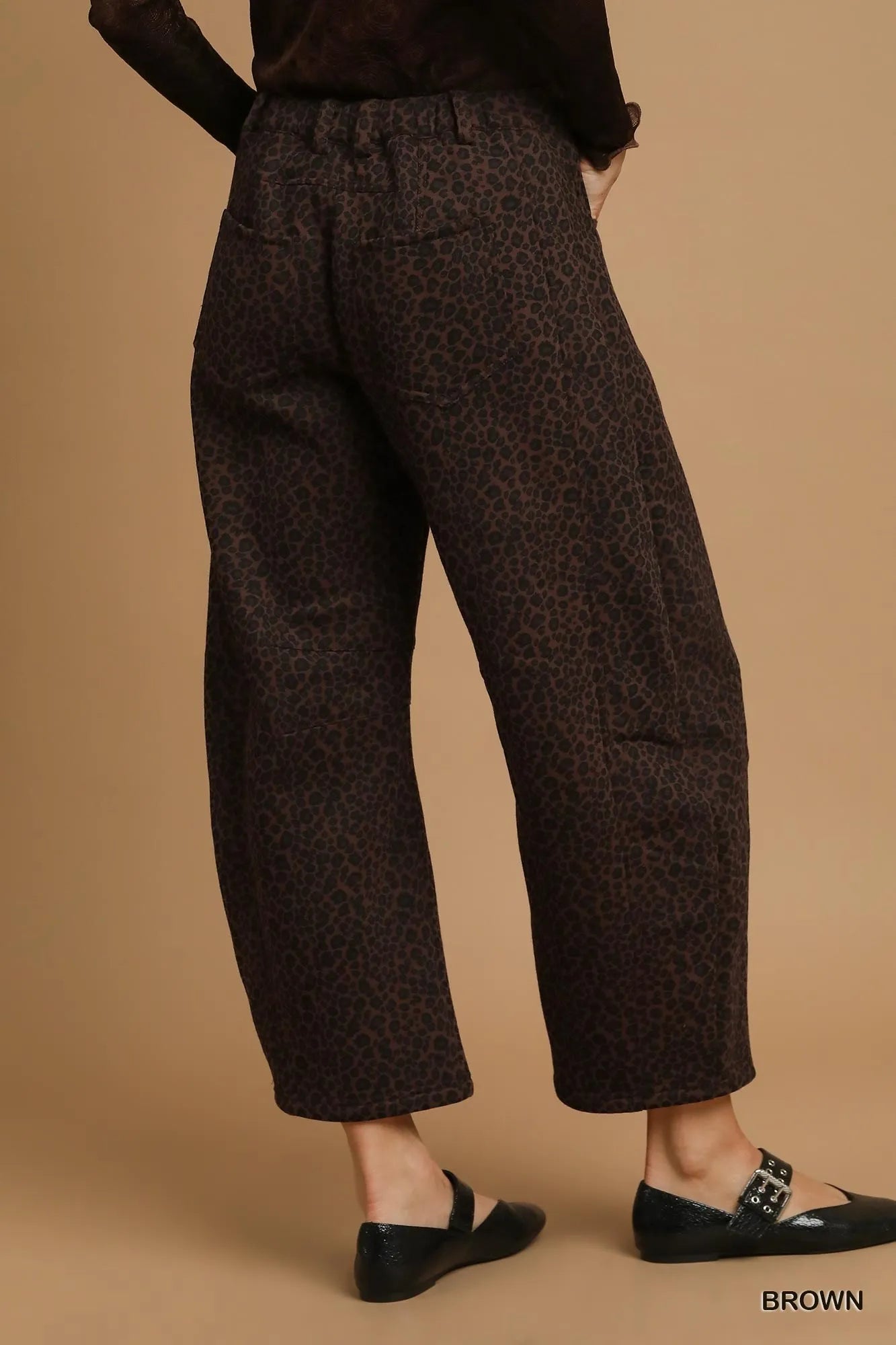 Umgee Leopard Print Wide Leg Pants - kinko
