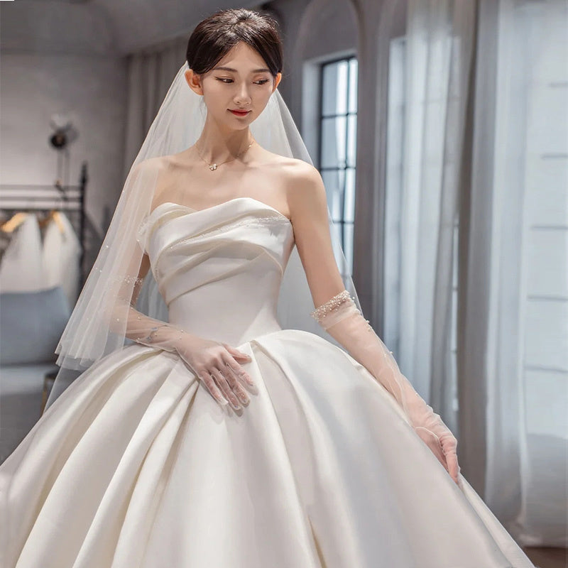 Temperament Princess Style French Satin Tail - kinko