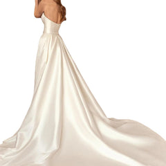 Satin Sheath Sexy Backless High Waist Slimming Trailing Two-way Detachable - kinko