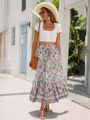 Maxi Skirt Cotton Bohemian Beach Resort Skirt - kinko