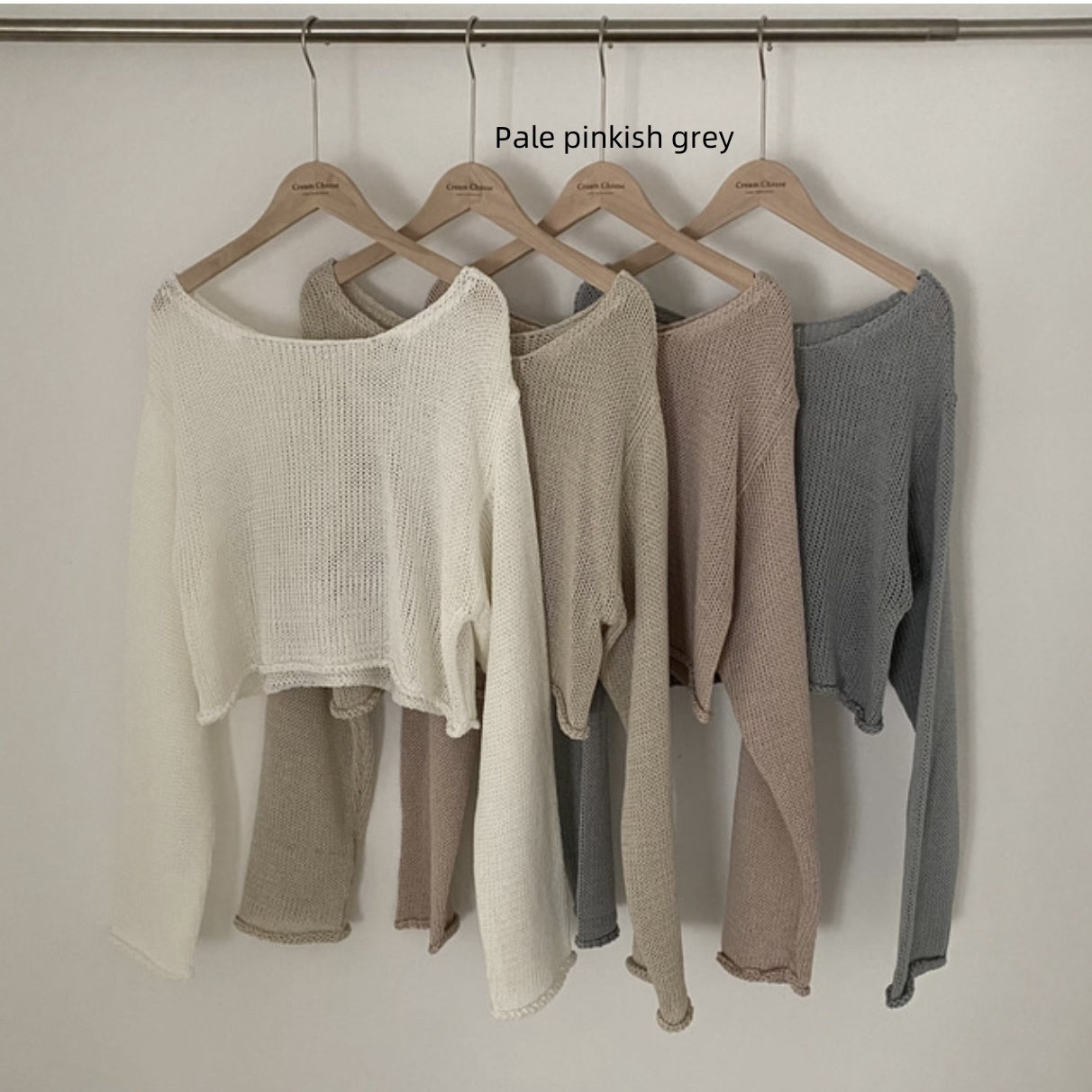Off-neck Casual Sun-proof Blouse Thin Knitted Top - kinko