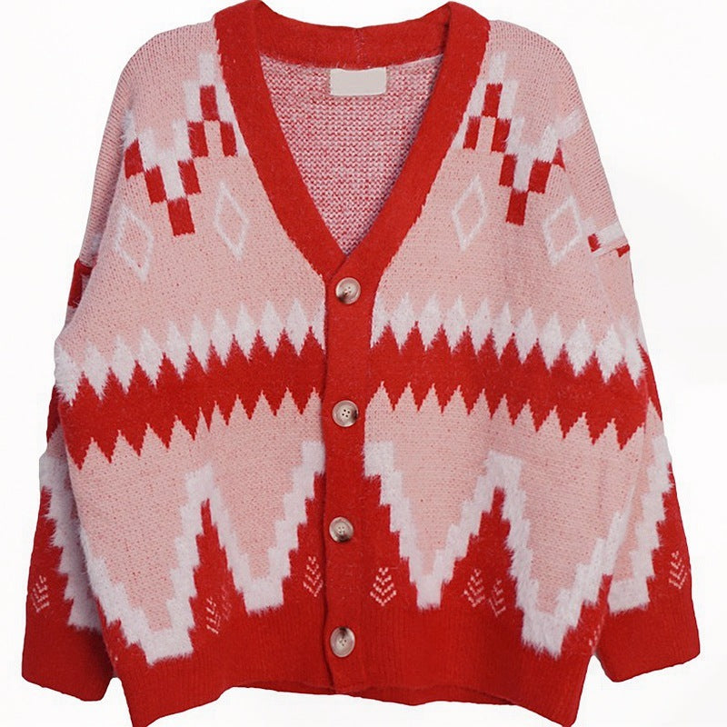Sweater Jacket Women's Knitted Tops For Fall/Winter Loose Wear