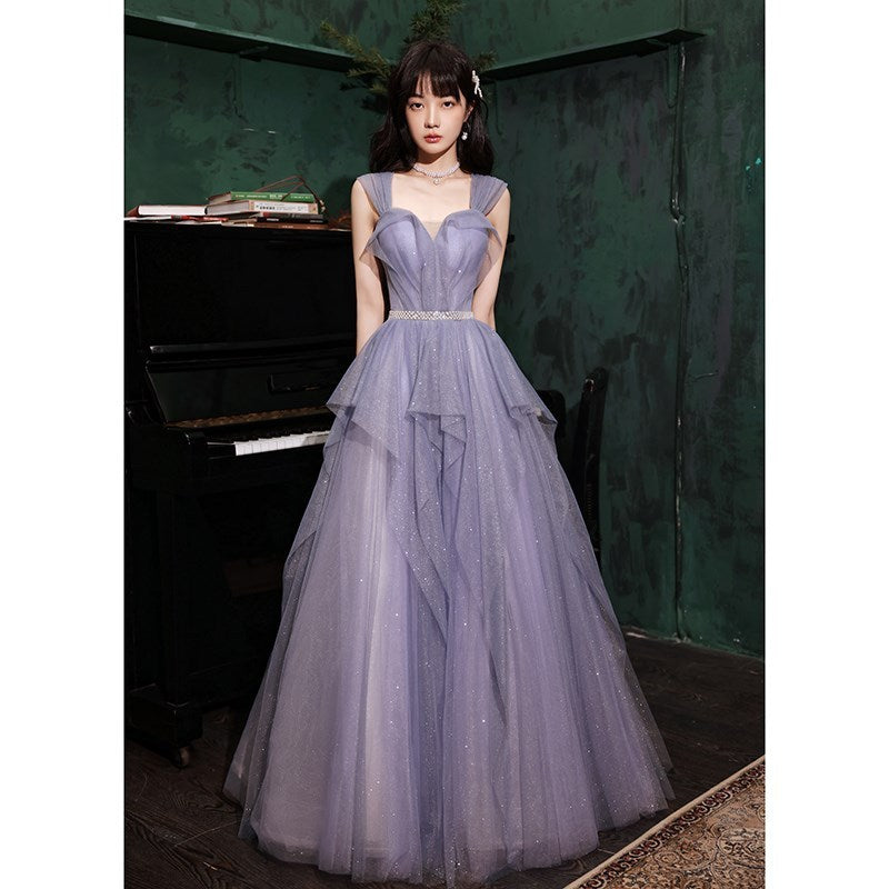 Banquet Evening Purple Annual Meeting Host Performance Dress - kinko