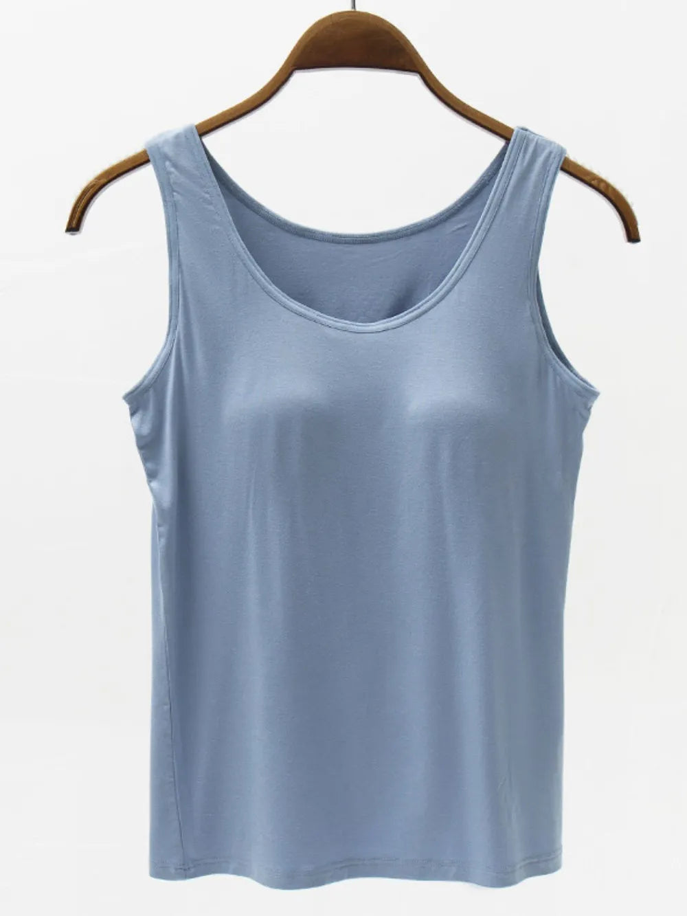 Full Size Wide Strap Modal Tank with Bra - kinko