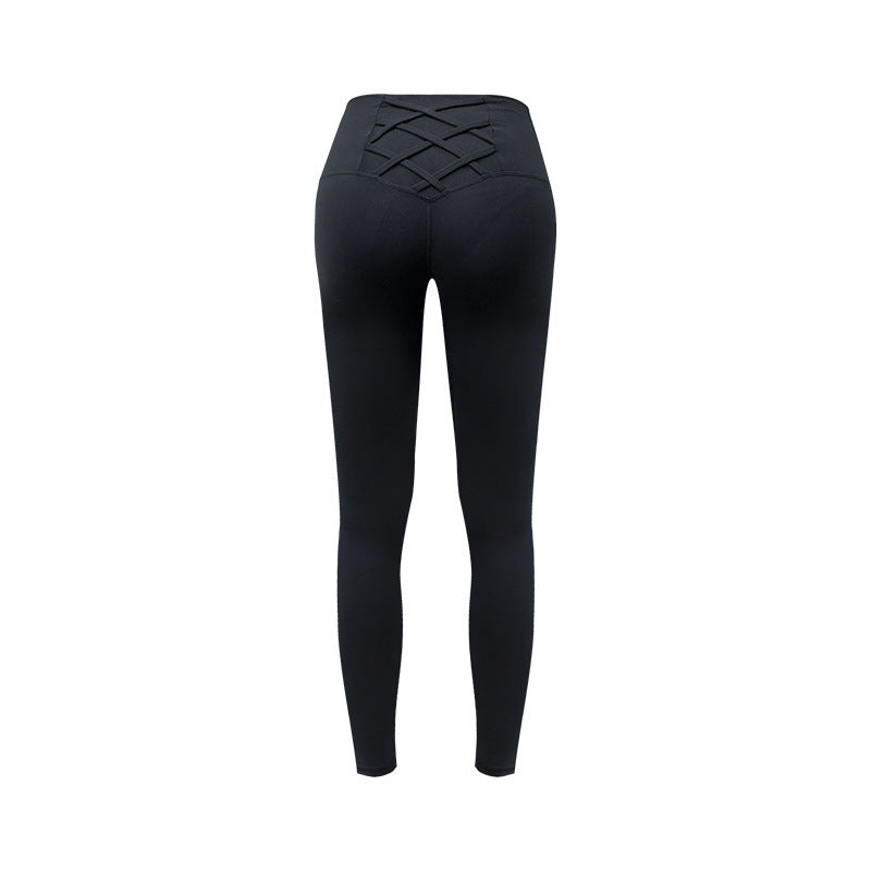 Bodybuilding Hip Raise High Waist Belly Contracting Thin Running Sports Yoga Pants - kinko