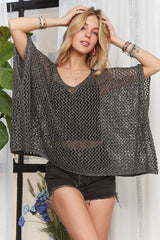 ADORA Fishnet Poncho Cover Up - kinko
