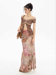 Printing Skirt Women's Summer Fishtail Length Skirt - kinko