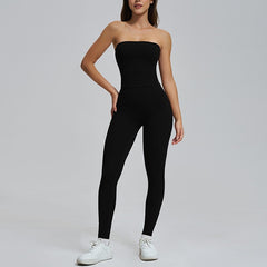 Spring And Summer High Waist Hip Lift Thin Yoga Pants Lightweight Breathable Nude Feel Chest Wrap Vest - kinko
