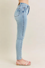 Judy Blue Full Size Mr Tummy Control Vintage Wash Skinny Jeans Plus Size - kinko