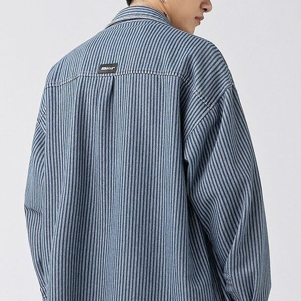 Denim Shirt Men's Shirt Early Outdoor Casual Blue Overalls - kinko