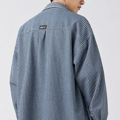 Denim Shirt Men's Shirt Early Outdoor Casual Blue Overalls - kinko