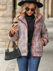 Fuzzy Pocketed Button Up Jacket - kinko