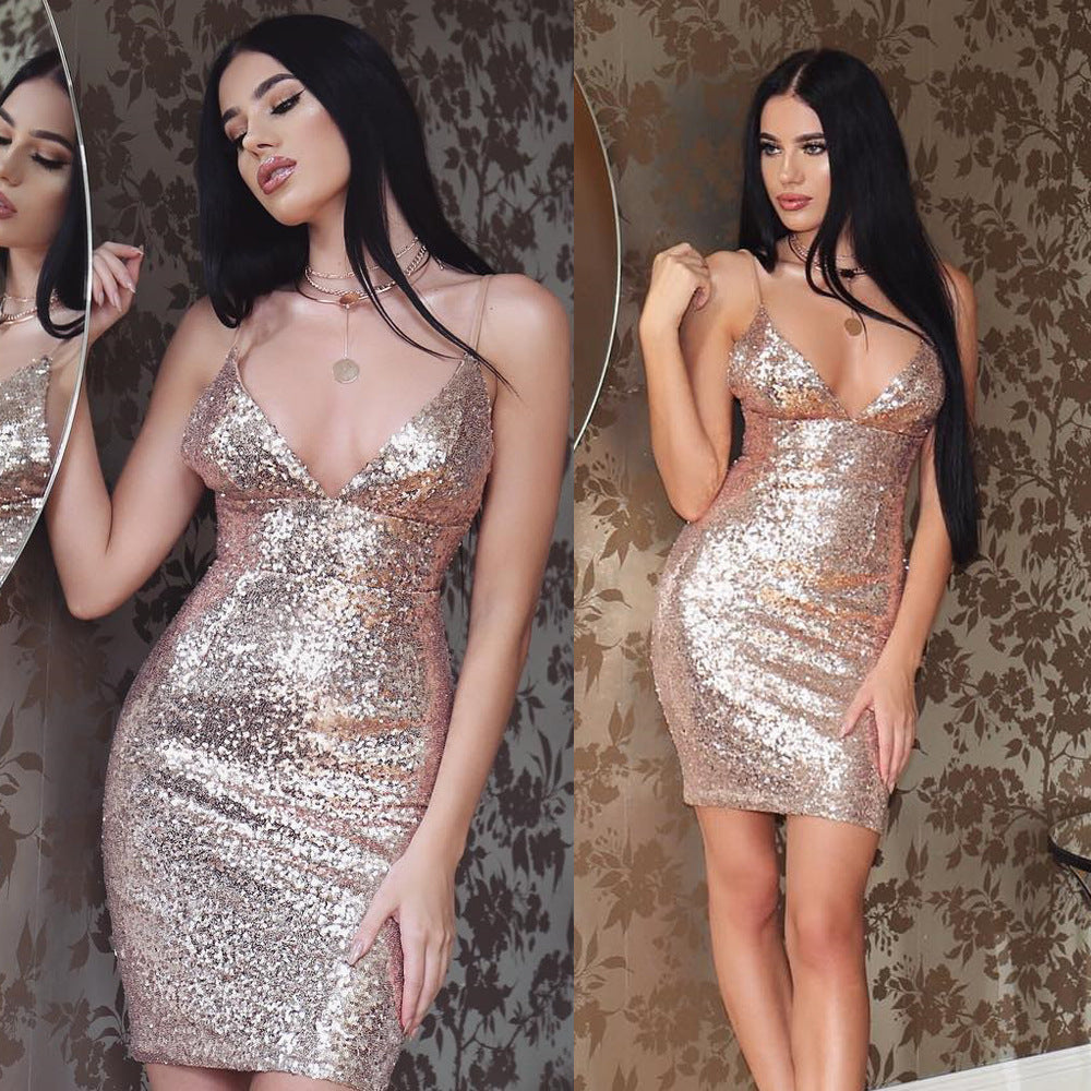 Strap sequin dress - kinko