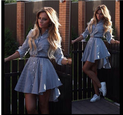 2021ebay fast selling sexy female long sleeved dress cocktail casual Mini Dress - kinko