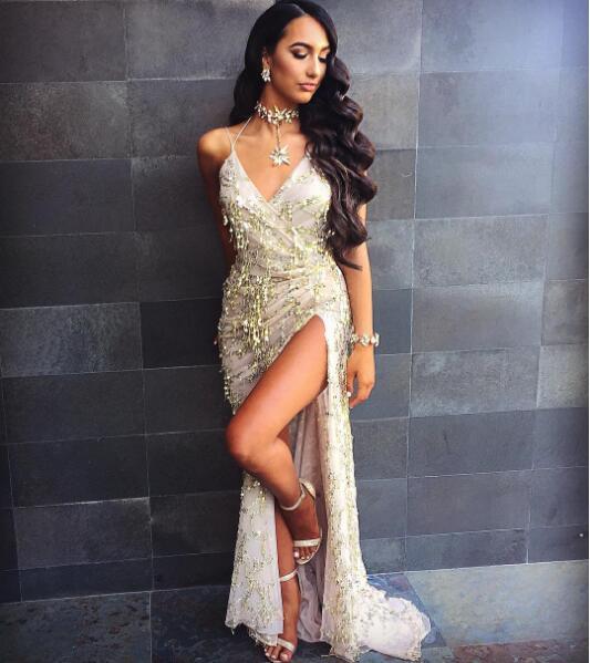 V-neck Sexy Halter Strap Sequin Dress - kinko