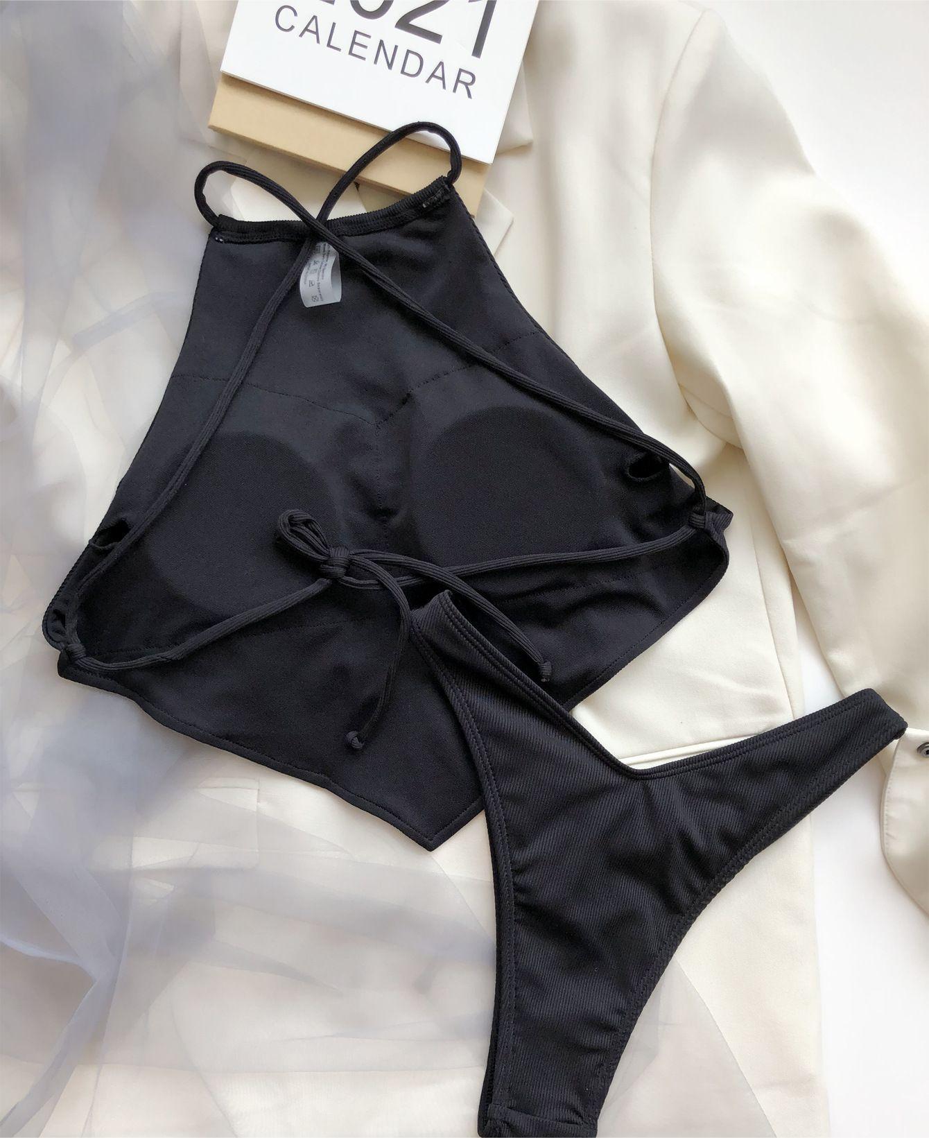 Bellyband Bikini Split Small Sunken Stripe Swimsuit Swimsuit - kinko Global Holdings inc