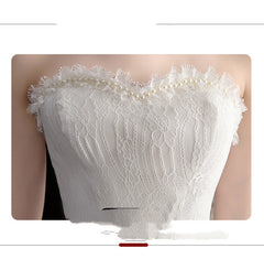 Short Front And Back Length Small Trailing Wedding Dress - kinko