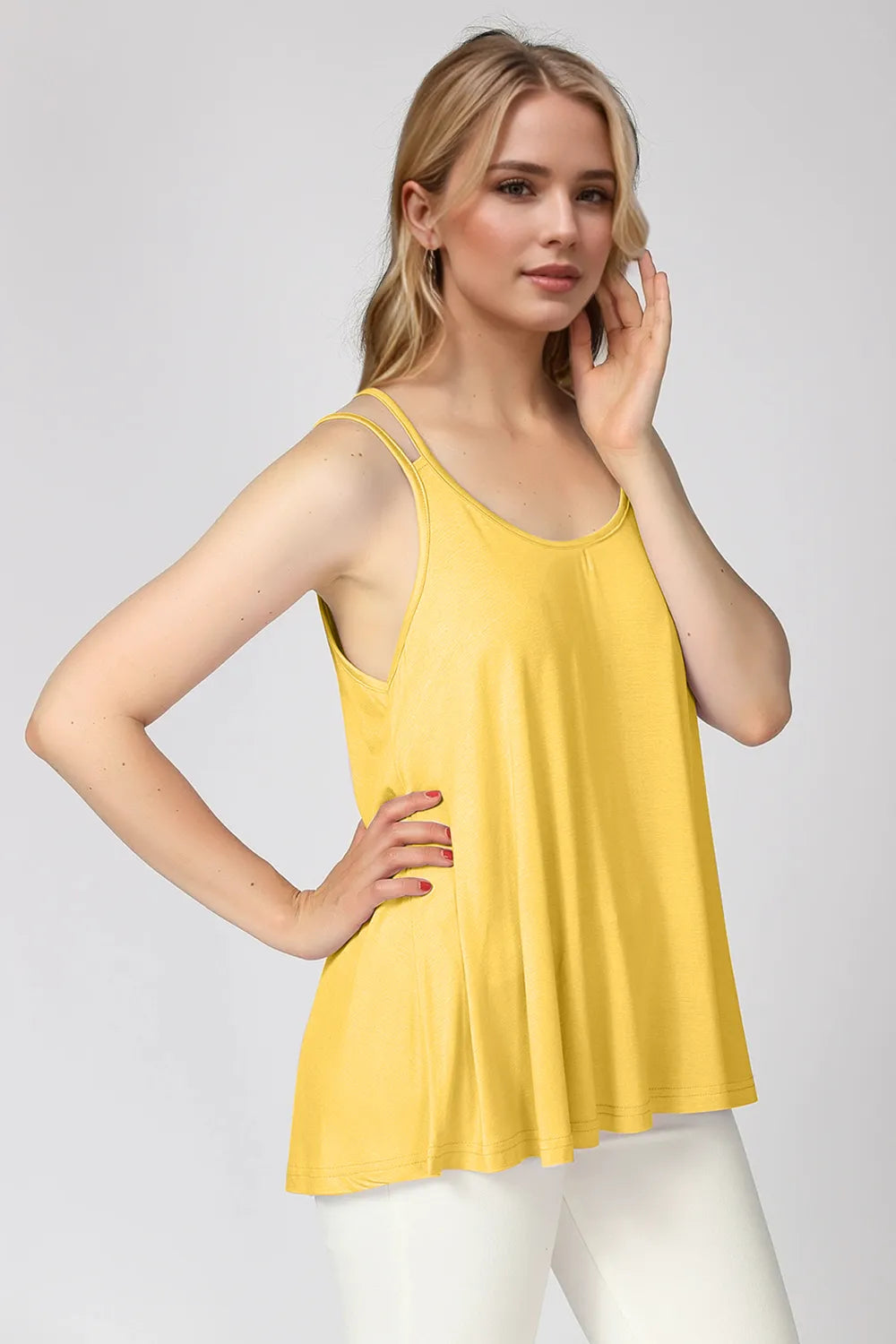 Basic Bae Bamboo Scoop Neck Double Spaghetti Straps Cami - kinko
