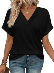 Women's Casual Round Neck Striped T-shirt Top - kinko