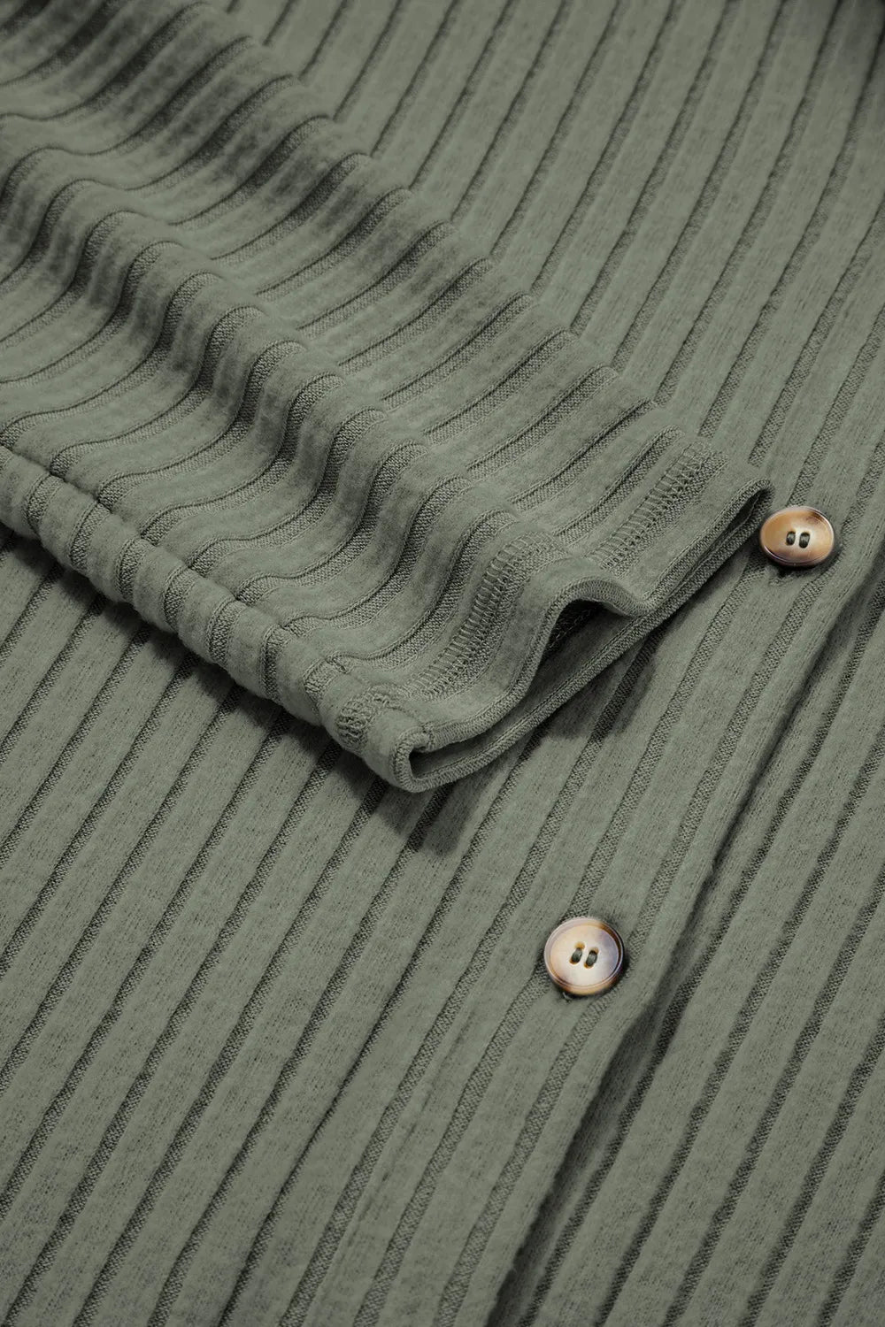 Ribbed Knit Button-Up Cardigan - kinko