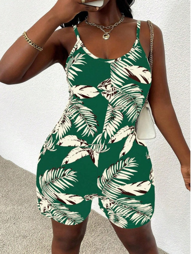 Women Casual All-Over Floral Print Sleeveless Jumpsuit - kinko
