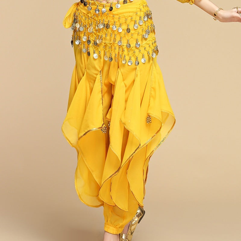 Children's Creative Leg Binding Glitter Chiffon Pants - kinko